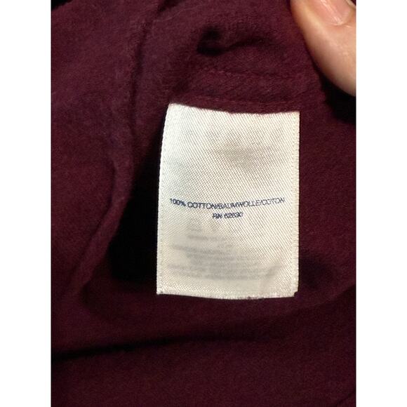 Lands'‎ End Men Size Large 16-16 1/2 Flannel Button Shirt Burgundy Long Sleeve - Picture 4 of 7